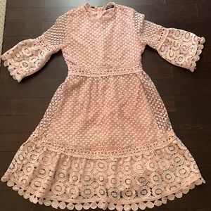 Shein eyelet light pink dress
